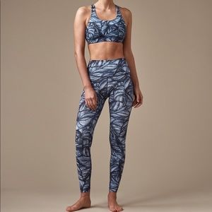 Lululemon Wunder Under Hi-Rise Leggings Sz 2 Blue Concrete Jungle